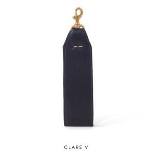 NWT Clare V. Wide Nappa wristlet Strap in Navy